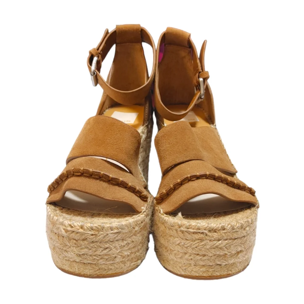Dolce Vita Suede Desi Platform Espadrille Wedge Heel Sandals Women's Size 8
